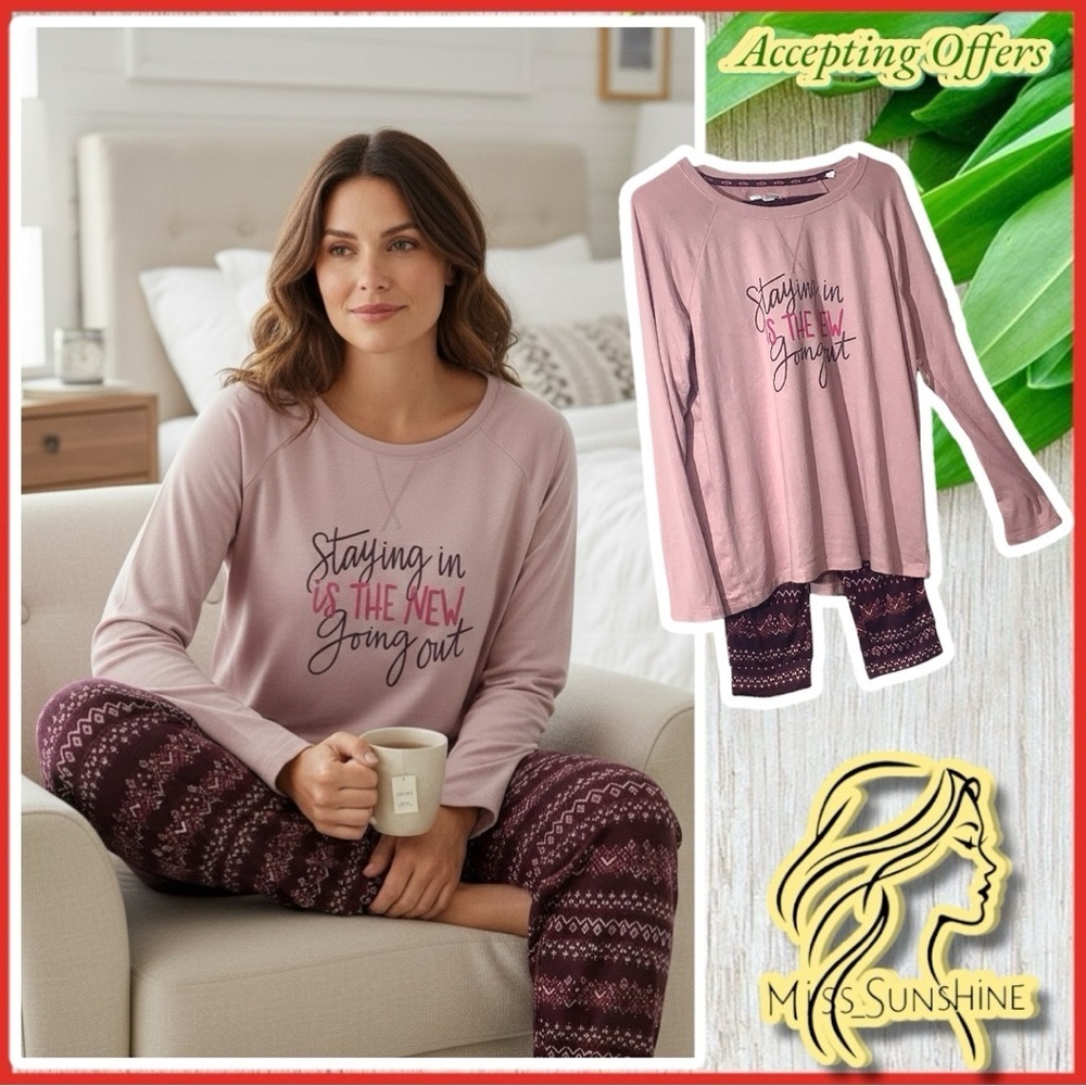 Sonoma NEW -Sz M - 2 pcs PJ - loungewear - comfy super soft - diff purple shades